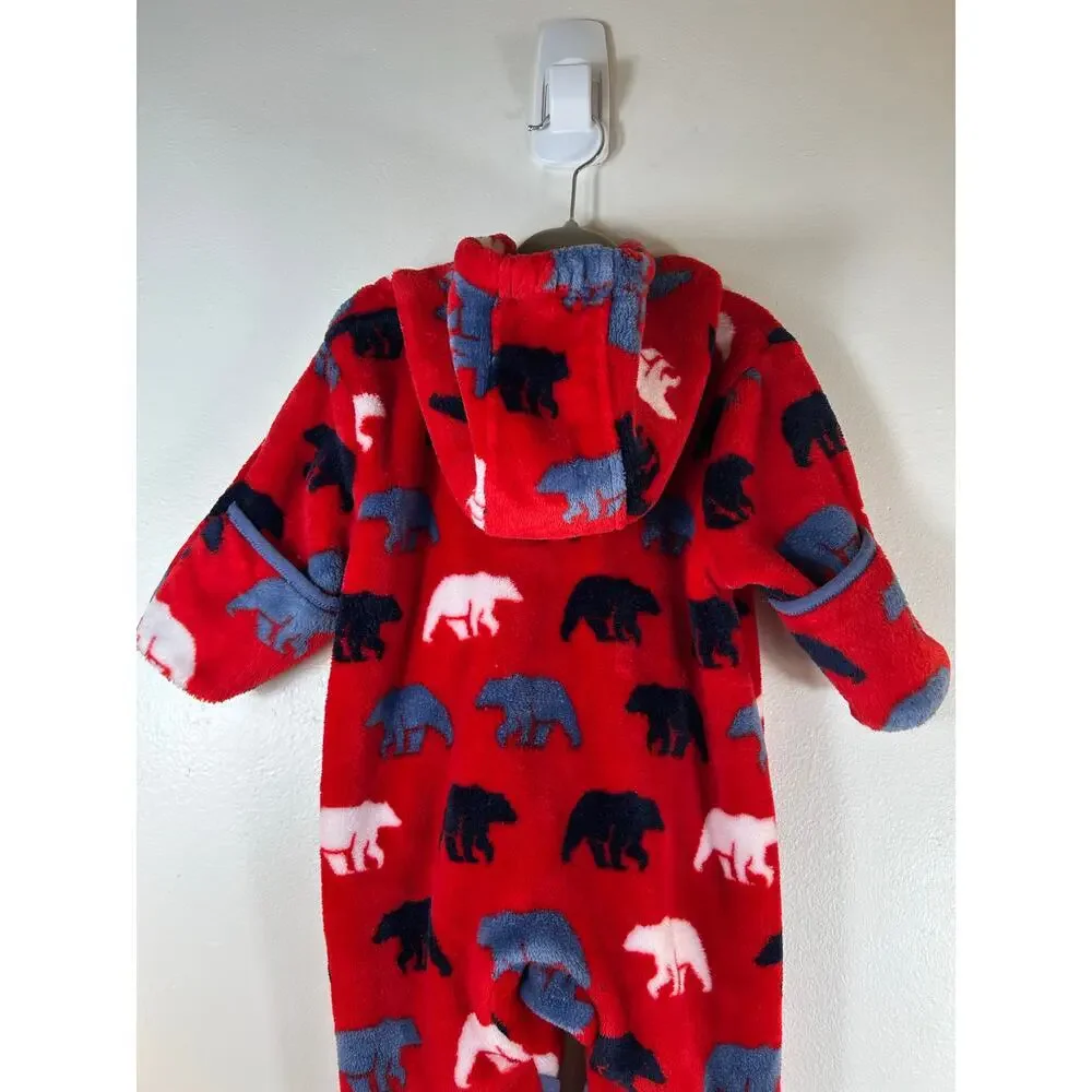 HATLEY Boy’s Wild Polar Bear Fuzzy Fleece Bundler / Size: 6-9 Months